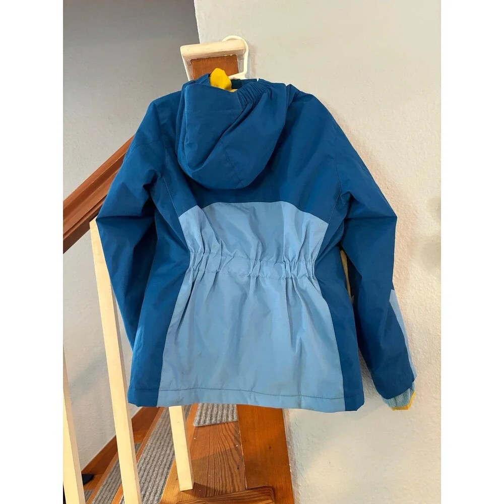 Lands’ end blue winter jacket coat 7/8 small youth thumb holes parka boy girl